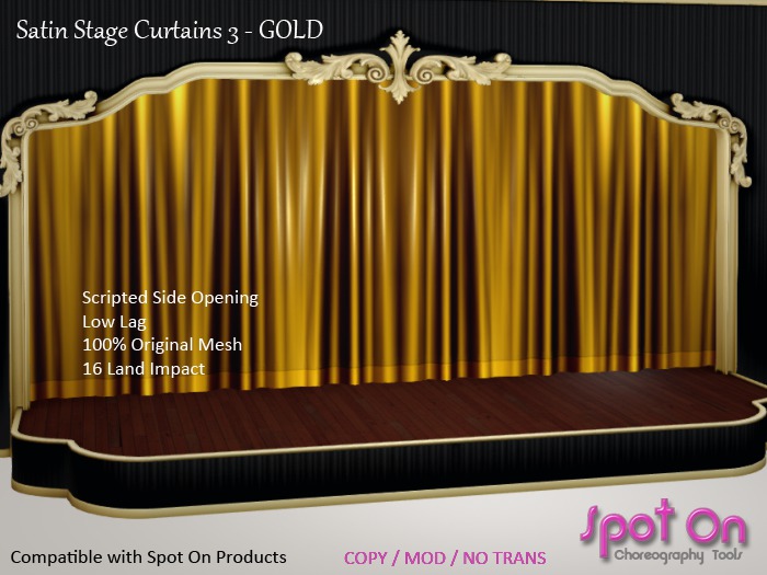 *SO* Satin Stage Curtain 3 - GOLD