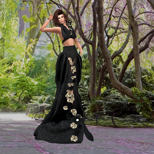 *GLITTER* SPRING GOWN MESH OUTFIT BLACK