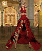 *GLITTER* SPRING GOWN MESH OUTFIT DEEP RED