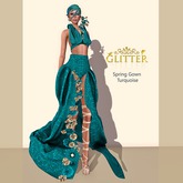 *GLITTER* SPRING GOWN MESH OUTFIT TURQUOISE
