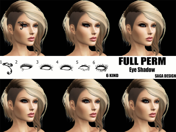 SaGa Design FULL PERM EyeShadow 6 KIND