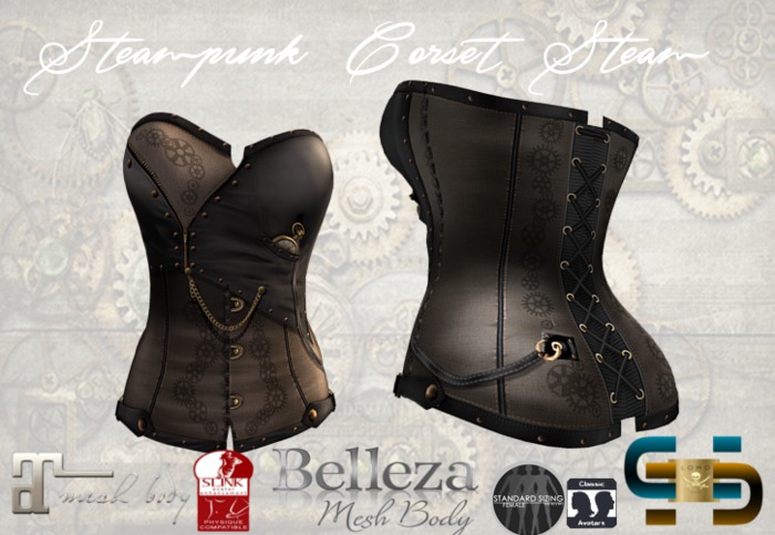 [ IBAN ] MESH CORSET STEAMPUNK STEAM MAITREYA SLINK #8