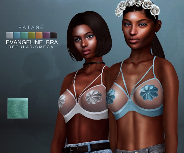 PATANE. Evangeline flower bra in MINT (omega, regular)