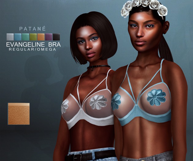 PATANE. Evangeline flower bra in PEACH (omega, regular)