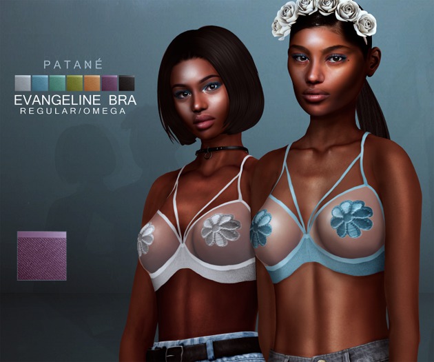 PATANE. Evangeline flower bra in VIOLET (omega, regular)