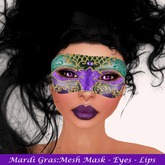 Female Makeup - Mardi Gras [Mask-Lips-Eyes]