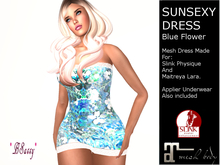 *BSASSY* SUNSEXY DRESS BLUE FLOWER