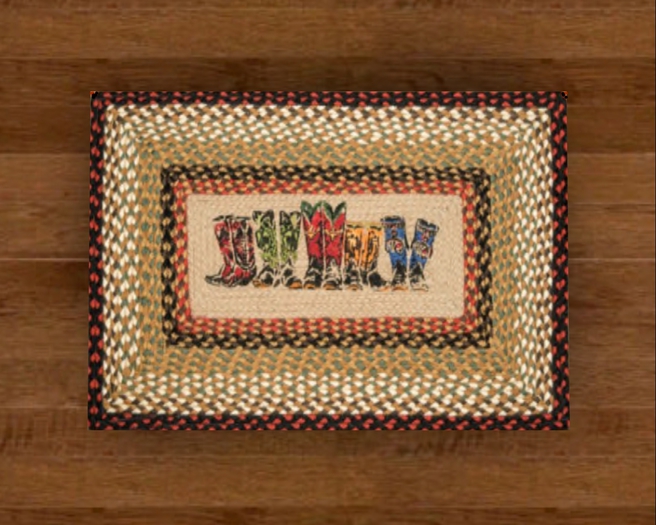 Braided Rectangle Boots Rug w/Shadow
