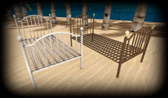 "M" Mesh Inside "M" Mesh Old Iron Bedframe