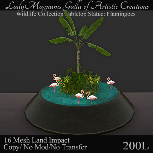 LadyMs Wildlife Collection Tabletop Statue: Flamingoes 16li