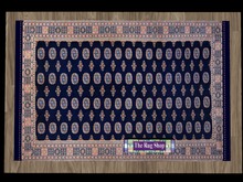 persian blue centered rug with fringe (asian) 9