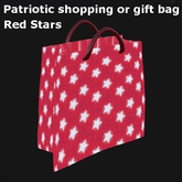 Patriotic shopping or gift bag Red Stars