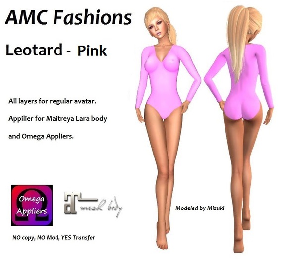 AMC Leotard - Pink with mesh appliers