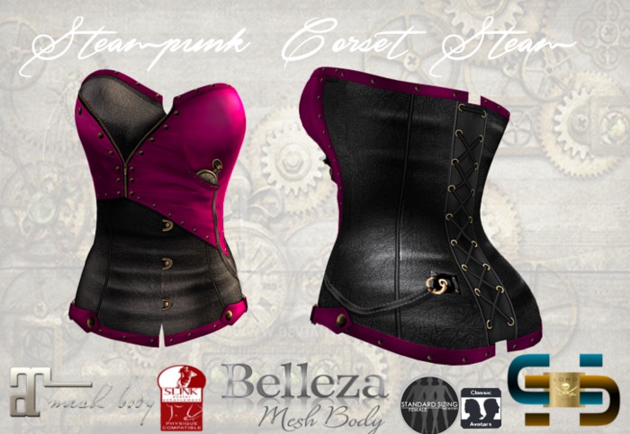 [ IBAN ] MESH CORSET STEAMPUNK STEAM MAITREYA SLINK #18