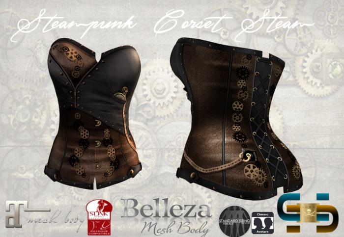 [ IBAN ] MESH CORSET STEAMPUNK STEAM MAITREYA SLINK #25