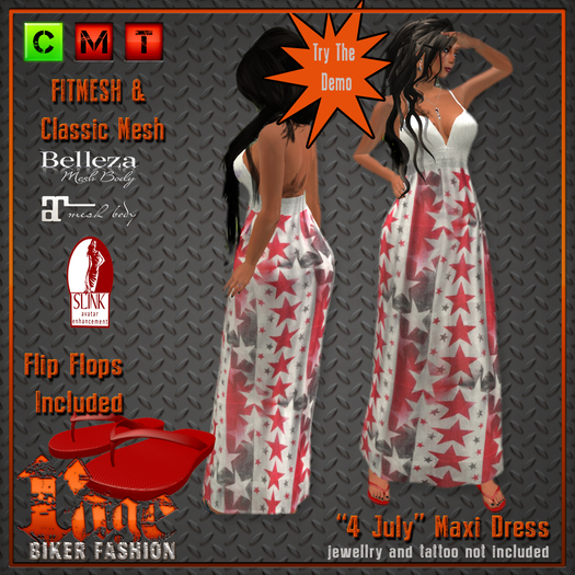 "4 July" Maxi Dress and Flip Flops