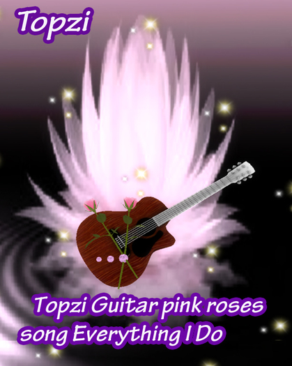 Topzi Beautiful  Pink Rose Guitar  with 1 song everything do