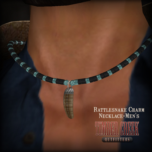 [Timber Creek] Rattlesnake Charm Necklace-Men's-Mesh-Boxed