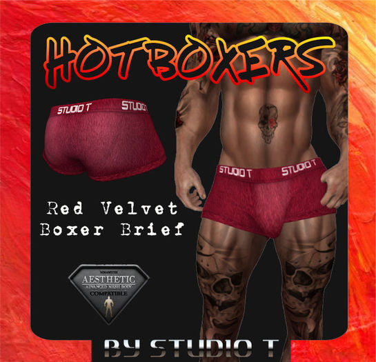:::STUDIO T ::: RED VELVET BOXER BRIEF