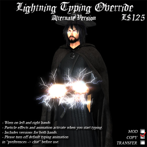 Second Life Marketplace Lightning Typing Override (Alternate Version)