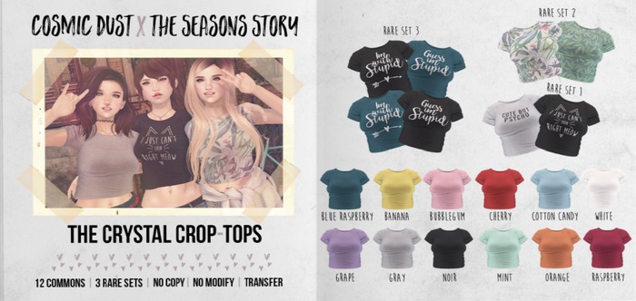 [Cosmic Dust] - The Crystal Crop-Top - Blue Rasp. M