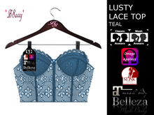 *BSASSY* LUSTY LACE TOP TEAL