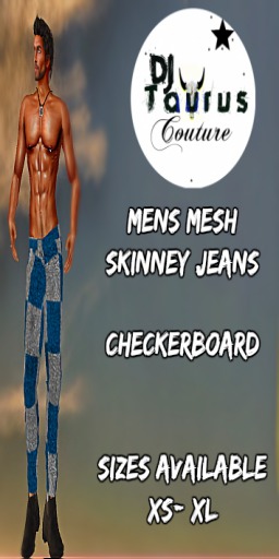 Mesh skinn*e*y Jeans Checkerboard