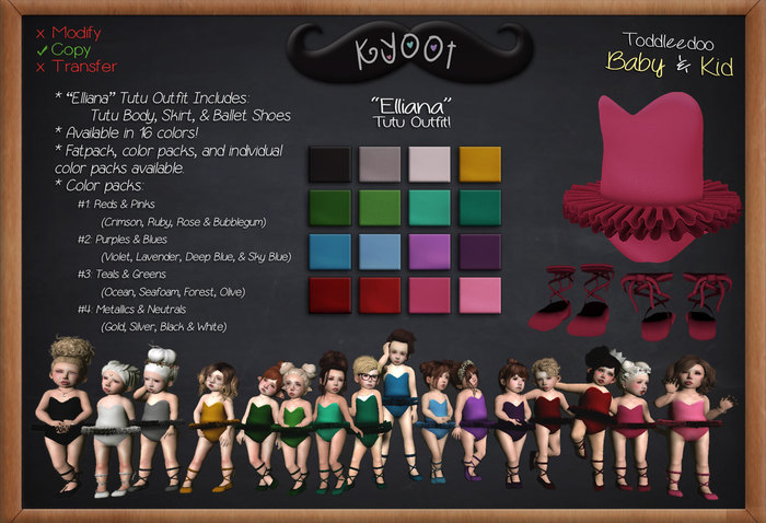 {k} elliana tutu outfit // color pack #2