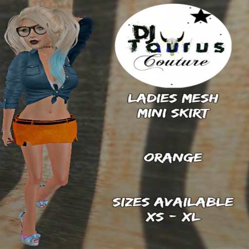 Mesh Mini Skirt Orange