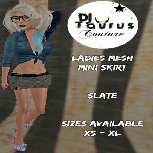 Mesh Mini Skirt Slate