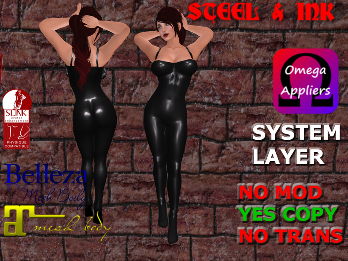 S&I Black latex Bodysuit