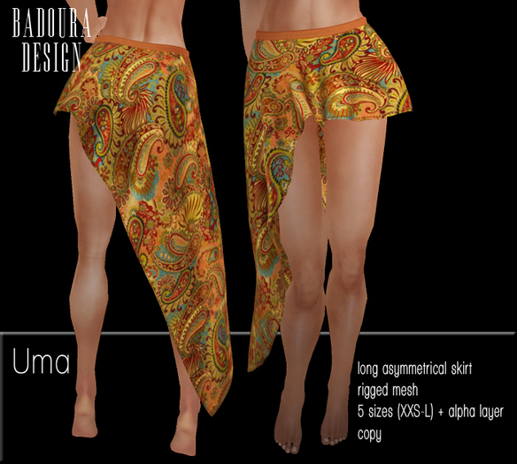 BD-Uma Paisley skirt saffron