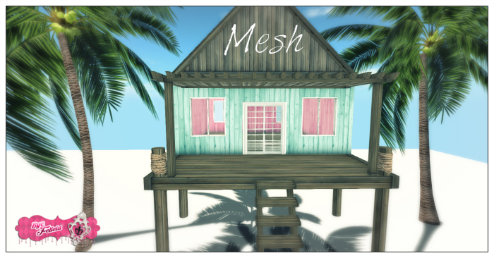 *BF* Mesh Beach Love Shack Blue