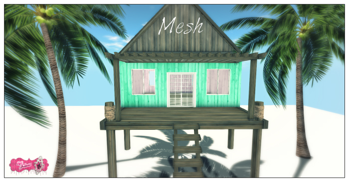 *BF* Mesh Beach Love Shack Green