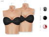 Black glitter braided bandeau top doppelpack