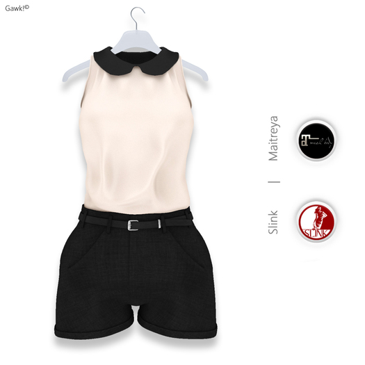 Gawk! Black/Ivory Satin Suit (Mesh)