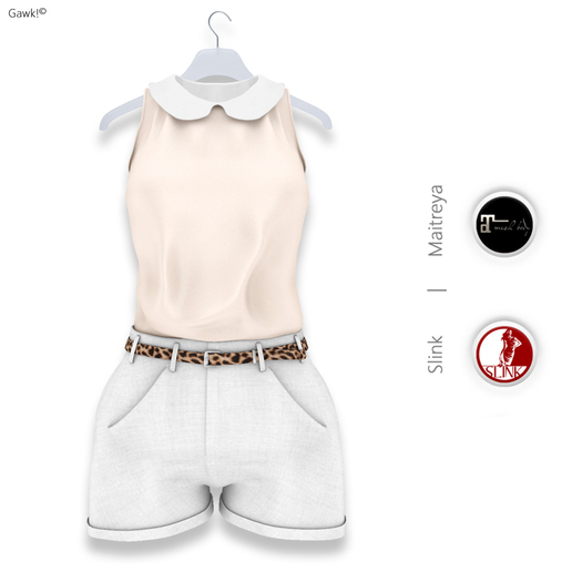 Gawk! White/Ivory Satin Suit (Mesh)