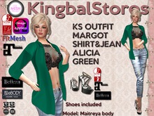 250 KS OUTFIT MARGOT SHIRT&JEAN ALICIA GREEN