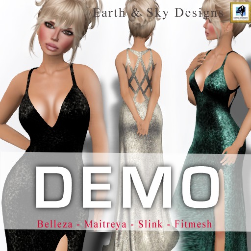 Glamour Gown with Back Cutouts  DEMO - Earth & Sky design