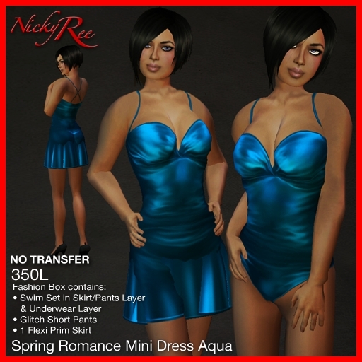 *NR* Spring Romance Mini Dress Set Aqua