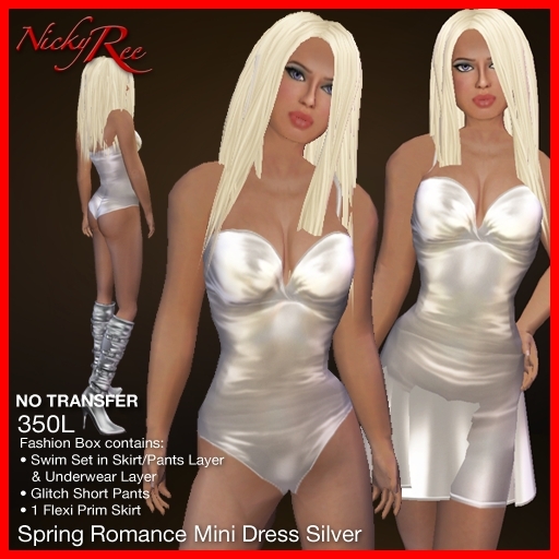 *NR* Spring Romance Mini Dress Set Silver