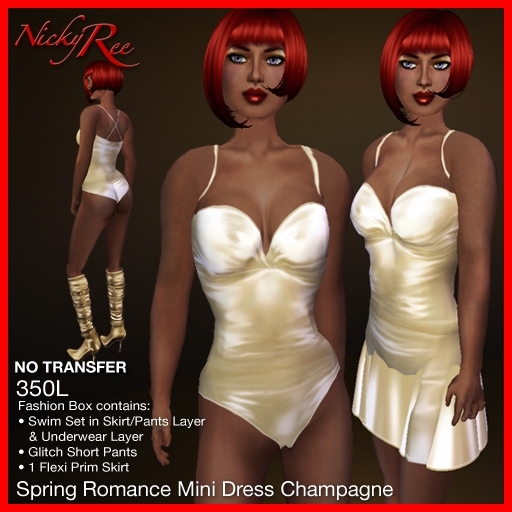 *NR* Spring Romance Mini Dress Set Champagne