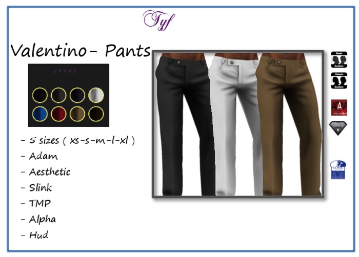 [TYF] Valentino -Mesh/TMP/Slink/Adam/Aesthetic - Hud