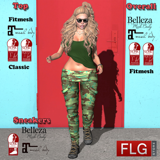 :: FLG Hanna Overall Outfit + HUD 10 Models ::