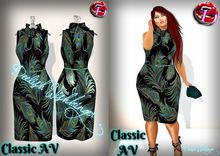 Chic Sleeveless Cowl Neck Dress Peacock Feathers CLASSIC 5 Sizes