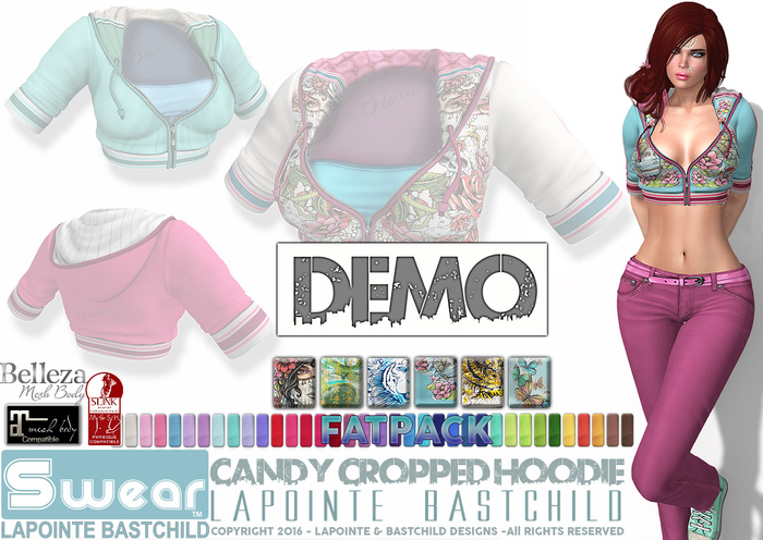 DEMO L&B Swear Candy Cropped Hoodie
