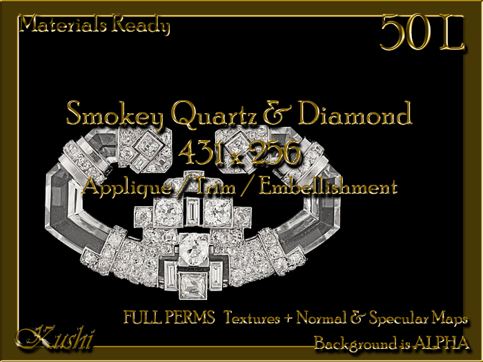 !Kushi! SmokeyQuartz&Diamond 431x256 Embellishment Pack