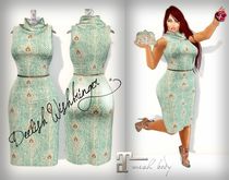 Chic Sleeveless Cowl Neck Dress Antique Peacock MAITREYA ONLY