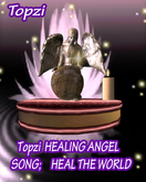 Topzi Angel on world with white Cande with song Heal the world