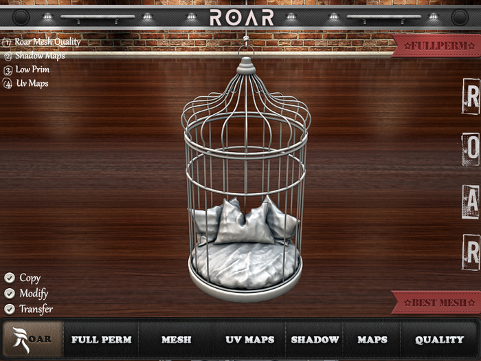 {::ROAR::} Full Perm Mesh Romantic Bird Cage Seats For Love